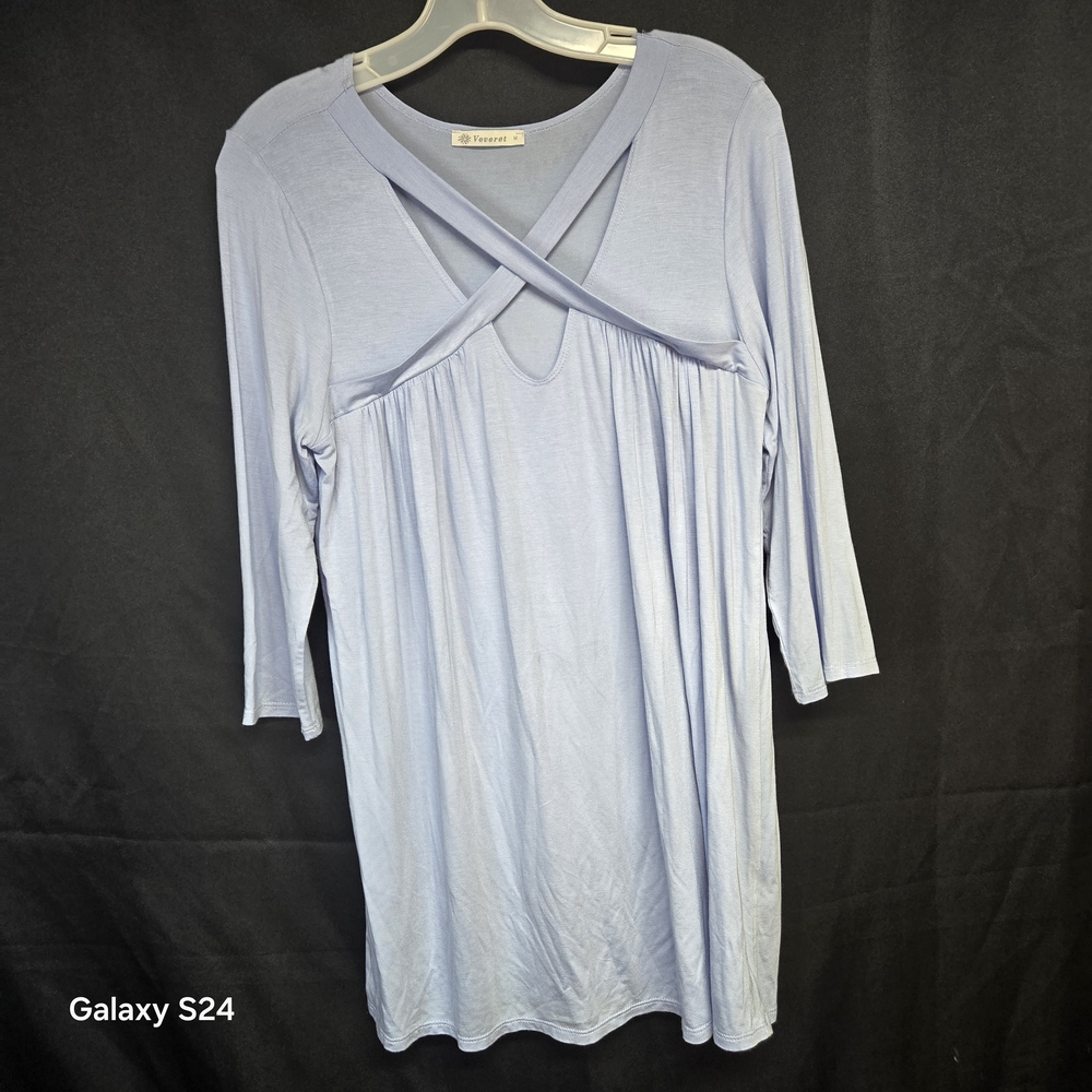 Women's Lavender Top with Cross Detail